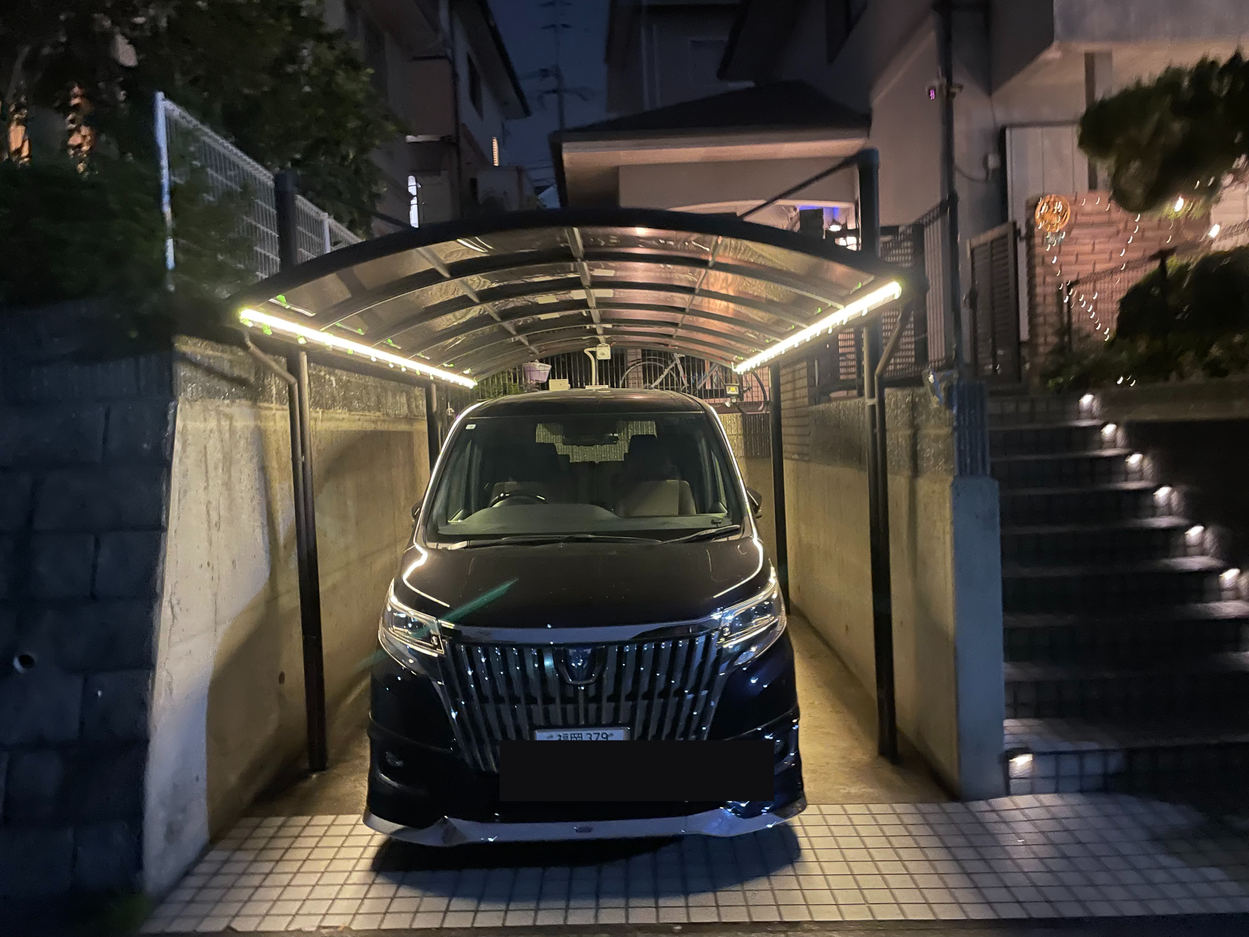 カーポートのセンサーライト施工事例